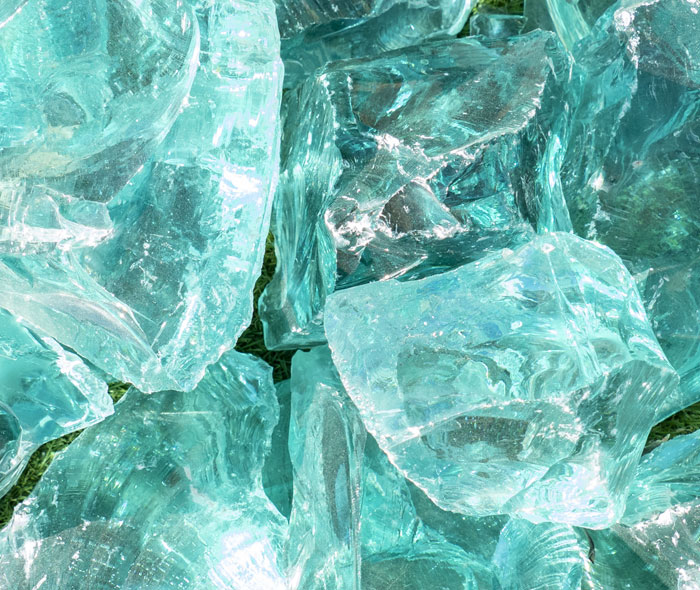 Blocs de verre turquoise