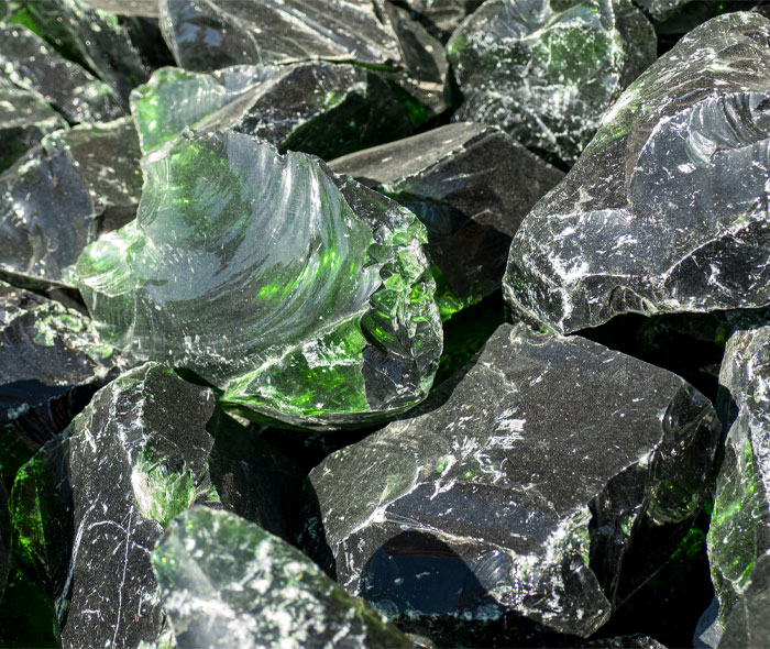 Blocs de verre vert